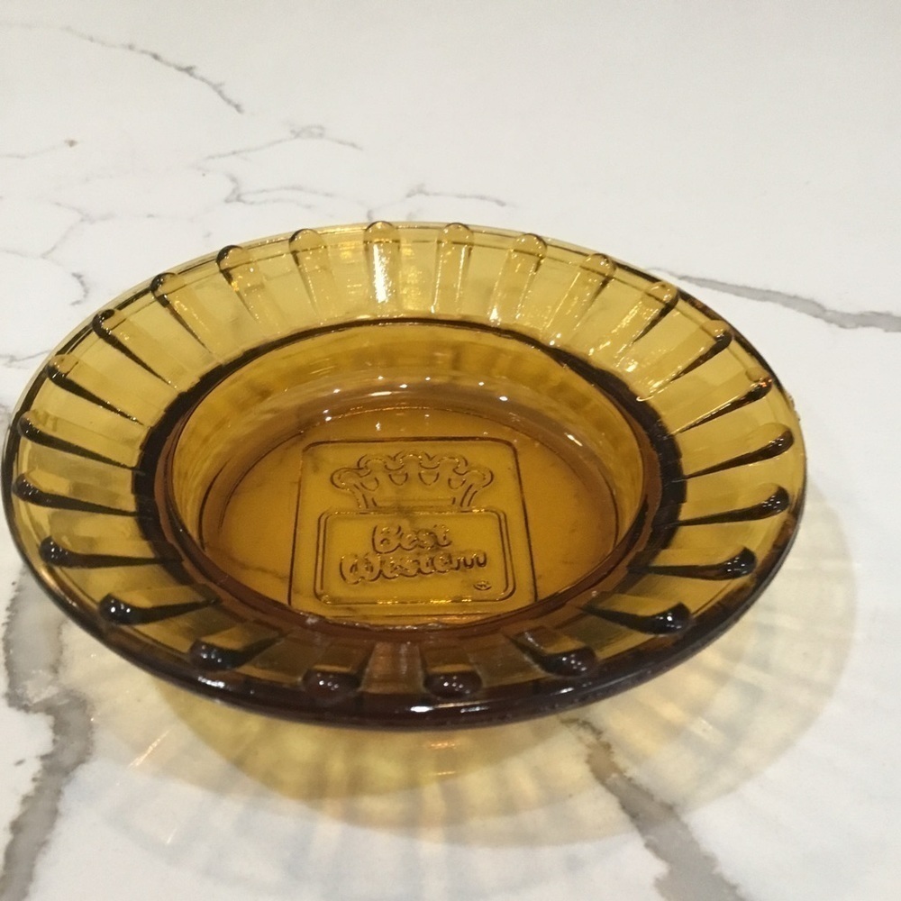 VINTAGE Amber Best Western Ashtray